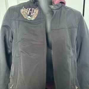 Women's Black Bomber Jacket with Embroidered Patch HARLEY DAVIDSON